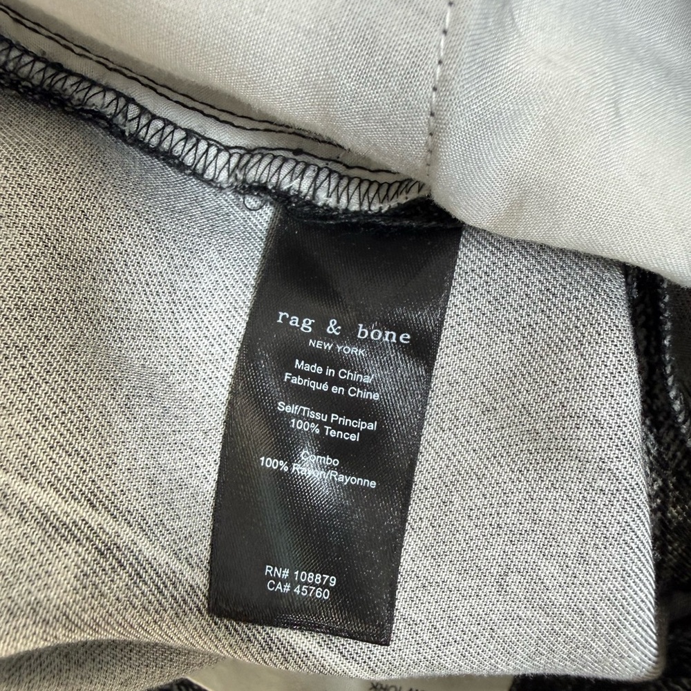 rag‎ & bone Liquid Alex High Rise Straight Leg Faux Jeans in Black Magic Size 25 - Picture 10 of 12